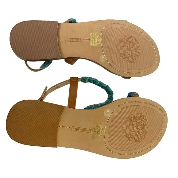 NEW Vince Camuto Raminta Sandals Flat Thong Braided Straps Velvet - Picture 6 of 8